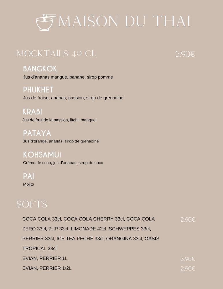 La Maison du Thaï - Menu Image 3